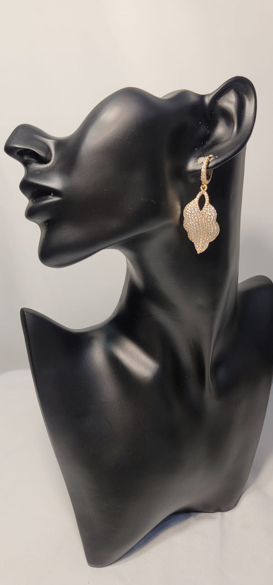 SILVER CRUSTED DROP EARRINGS